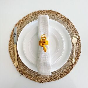 Year of the Snake - Napkin Rings – Metallic Gold - Handmade Event Party Planner